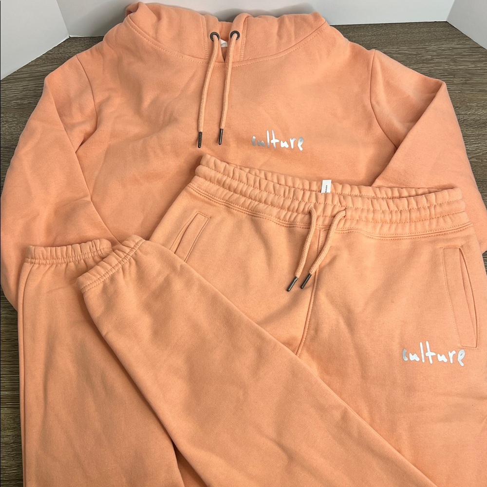 Culture Handmade Hoodie & Jogger Set )Top Large Bottoms Small)  – Dusty Peach